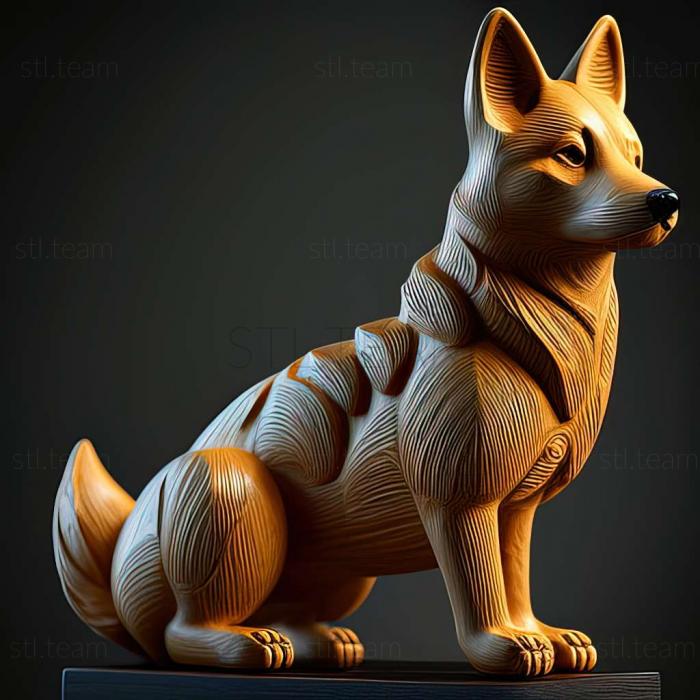 3D модель Собака породы шикоку (STL)